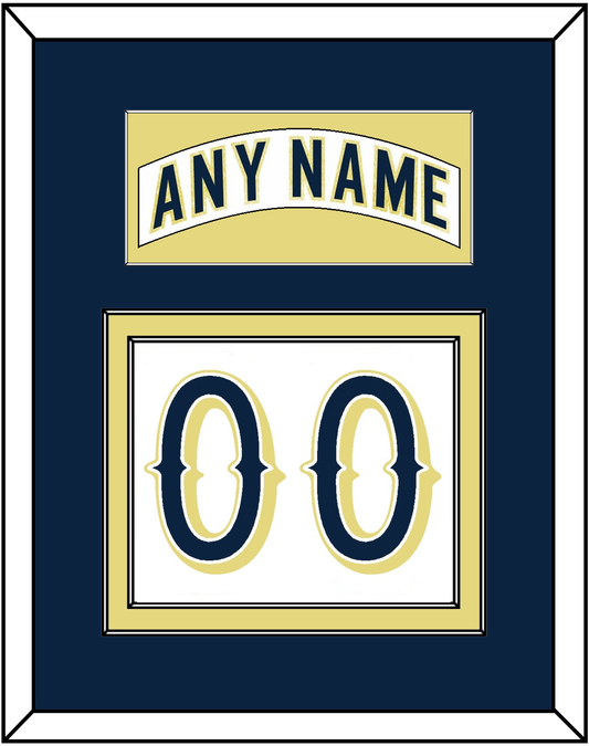 Notre Dame Hockey Nameplate & Number (Back) - Home White - Signature Tier 2