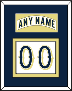 Notre Dame Hockey Nameplate & Number (Back) - Home White - Double Mat 2