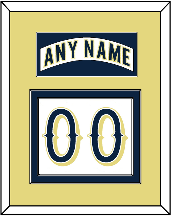 Notre Dame Hockey Nameplate & Number (Back) - Home White - Double Mat 3