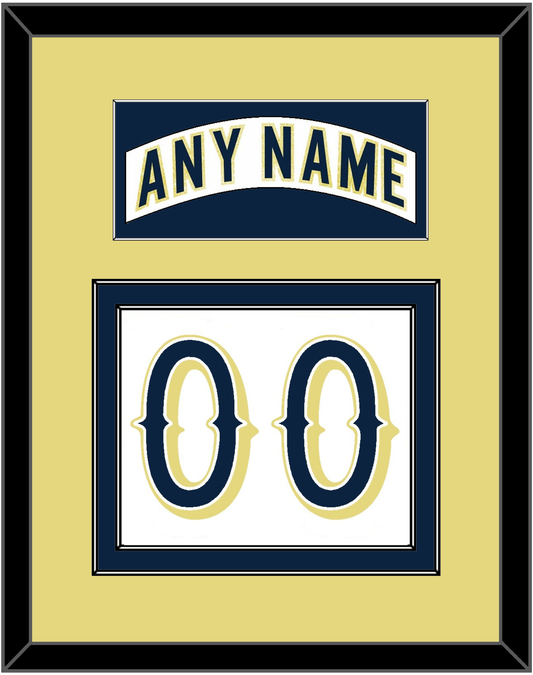 Notre Dame Hockey Nameplate & Number (Back) - Home White - Signature Tier 3