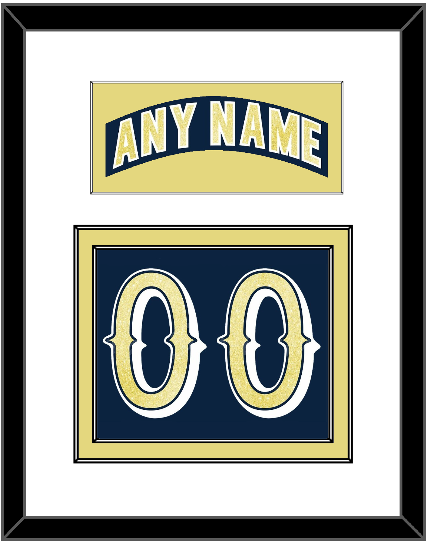 Notre Dame Hockey Nameplate & Number (Back) - Road Blue - Signature Tier 1