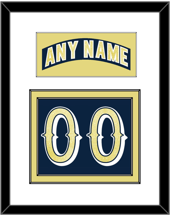 Notre Dame Hockey Nameplate & Number (Back) - Road Blue - Double Mat 1