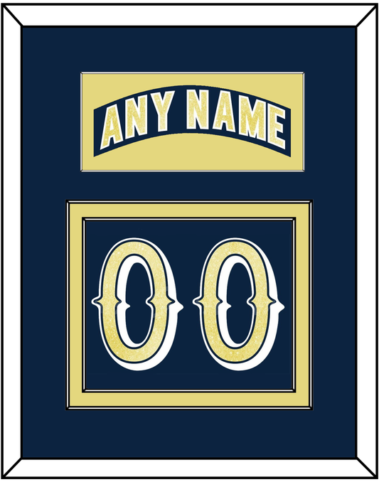 Notre Dame Hockey Nameplate & Number (Back) - Road Blue - Signature Tier 2