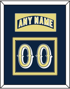 Notre Dame Hockey Nameplate & Number (Back) - Road Blue - Double Mat 2