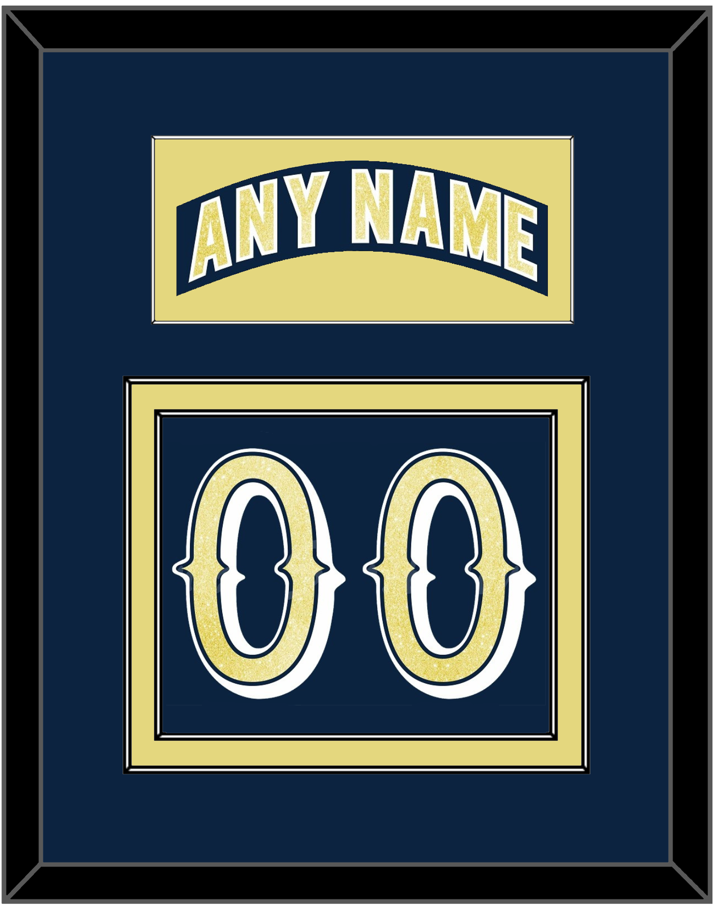 Notre Dame Hockey Nameplate & Number (Back) - Road Blue - Signature Tier 2