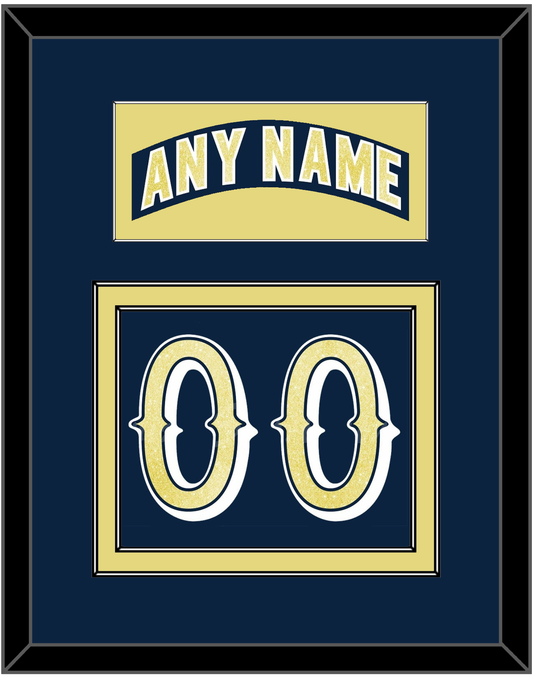 Notre Dame Hockey Nameplate & Number (Back) - Road Blue - Signature Tier 2