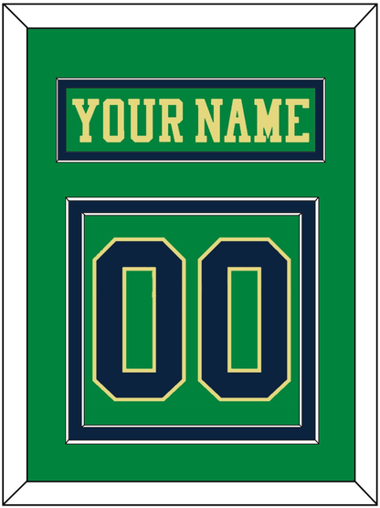 Notre Dame Hockey Nameplate & Number (Back) - Alternate Green (2015) - Signature Tier 2