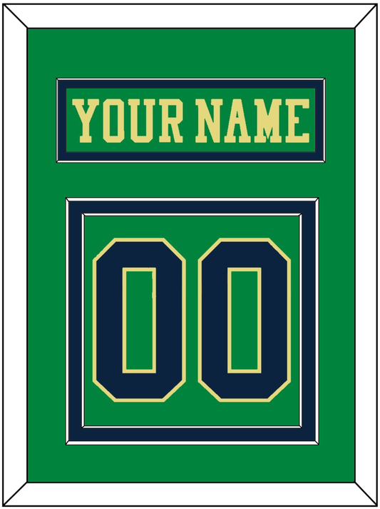 Notre Dame Hockey Nameplate & Number (Back) - Alternate Green (2015) - Signature Tier 2
