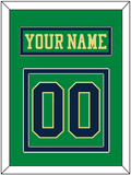 Notre Dame Hockey Nameplate & Number (Back) - Alternate Green (2015) - Double Mat 2