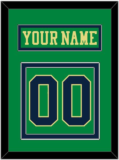 Notre Dame Hockey Nameplate & Number (Back) - Alternate Green (2015) - Signature Tier 2