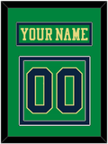 Notre Dame Hockey Nameplate & Number (Back) - Alternate Green (2015) - Double Mat 2
