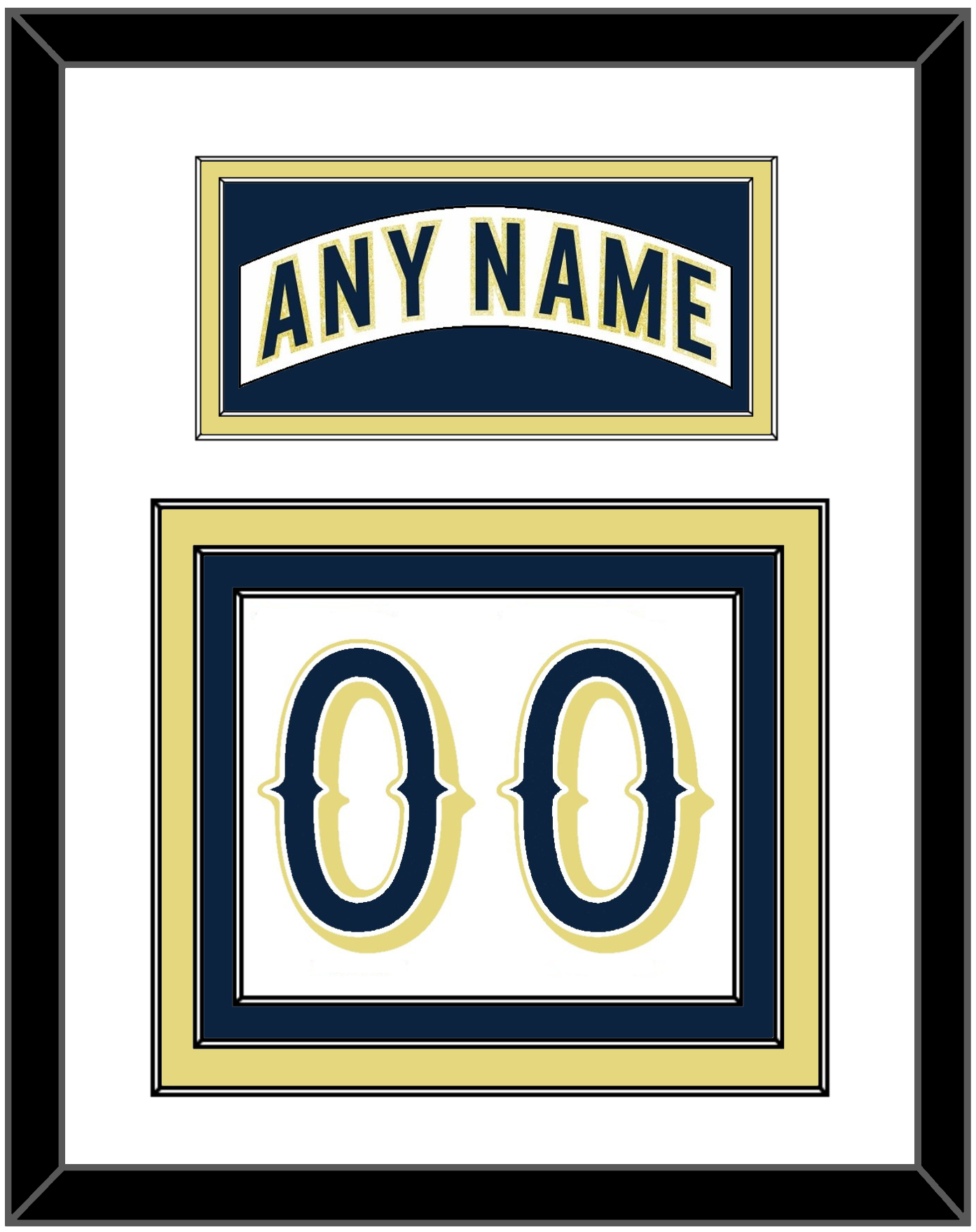 Notre Dame Hockey Nameplate & Number (Back) - Home White - Premier Tier 1