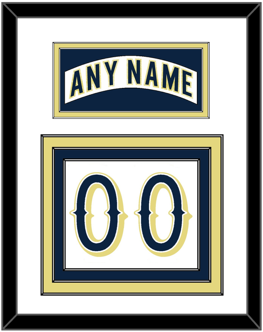 Notre Dame Hockey Nameplate & Number (Back) - Home White - Premier Tier 1