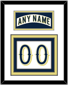 Notre Dame Hockey Nameplate & Number (Back) - Home White - Triple Mat 1