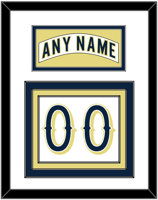 Notre Dame Hockey Nameplate & Number (Back) - Home White - Premier Tier 2