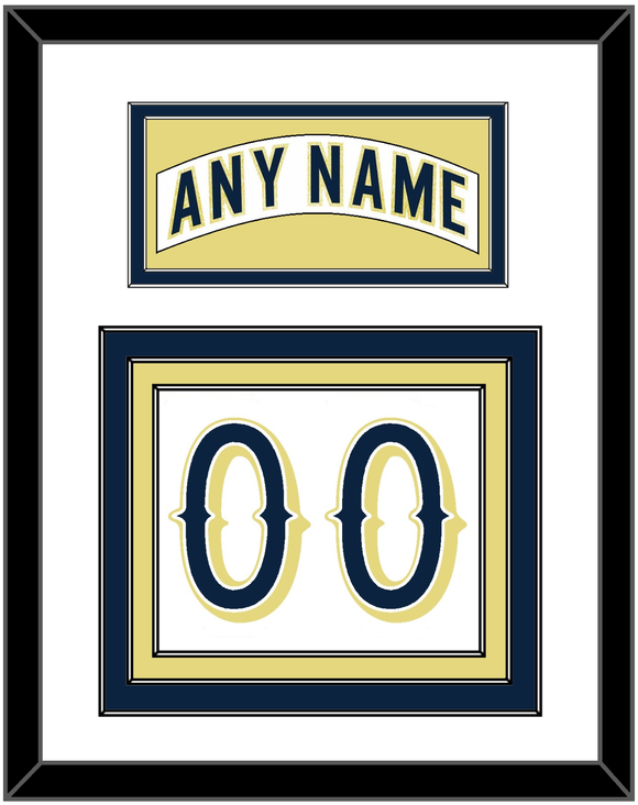 Notre Dame Hockey Nameplate & Number (Back) - Home White - Triple Mat 2