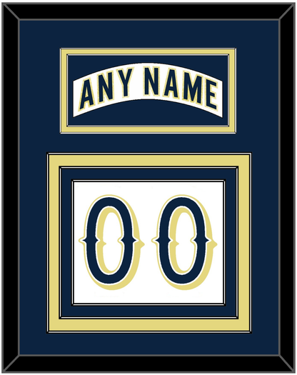 Notre Dame Hockey Nameplate & Number (Back) - Home White - Premier Tier 3
