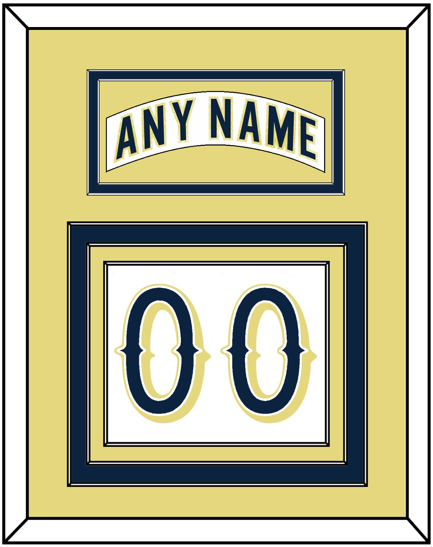 Notre Dame Hockey Nameplate & Number (Back) - Home White - Premier Tier 4