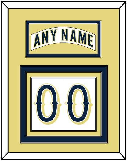 Notre Dame Hockey Nameplate & Number (Back) - Home White - Premier Tier 4