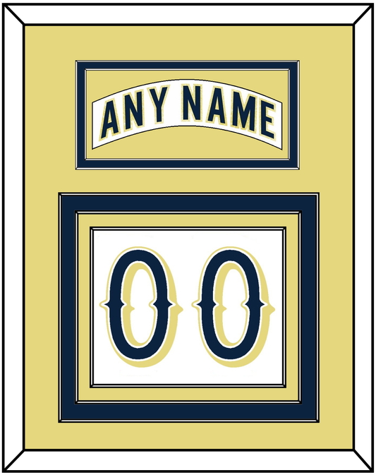 Notre Dame Hockey Nameplate & Number (Back) - Home White - Premier Tier 4