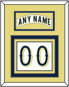 Notre Dame Hockey Nameplate & Number (Back) - Home White - Triple Mat 4