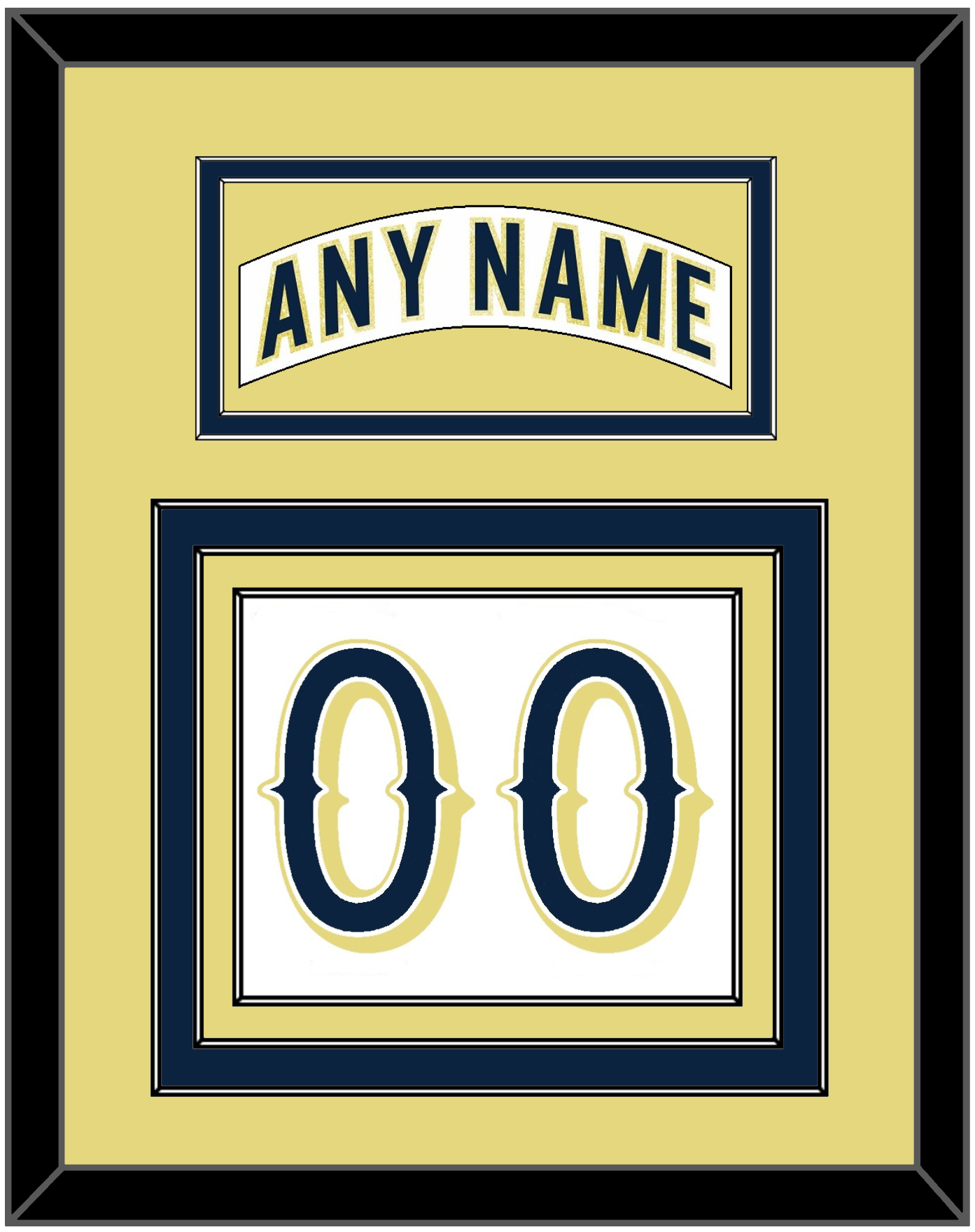 Notre Dame Hockey Nameplate & Number (Back) - Home White - Premier Tier 4