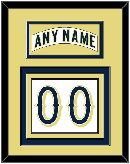 Notre Dame Hockey Nameplate & Number (Back) - Home White - Premier Tier 4