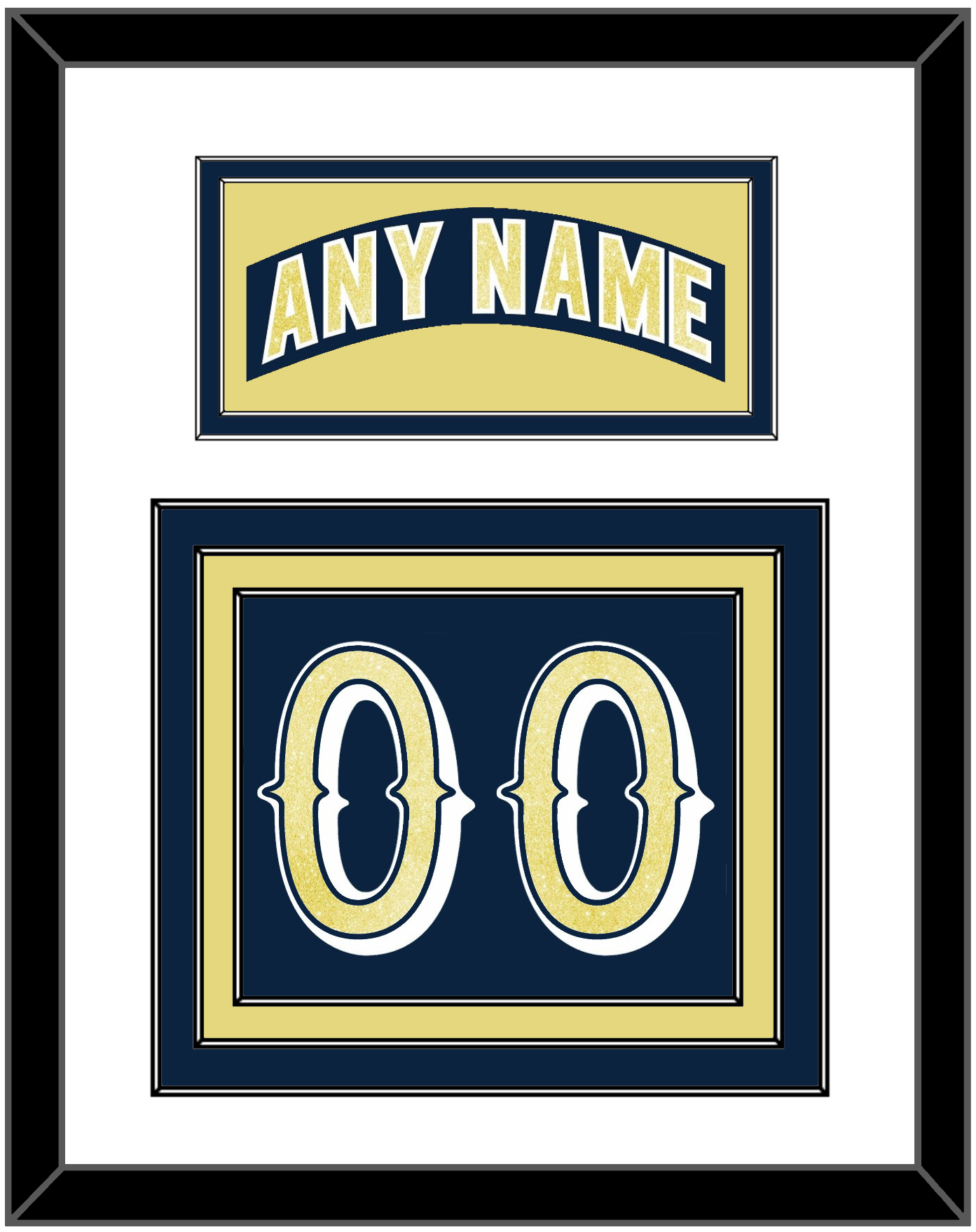 Notre Dame Hockey Nameplate & Number (Back) - Road Blue - Premier Tier 1