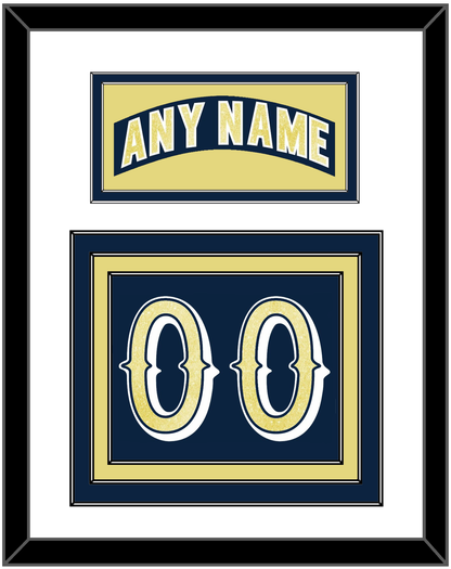 Notre Dame Hockey Nameplate & Number (Back) - Road Blue - Premier Tier 1