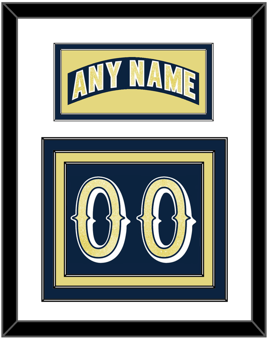 Notre Dame Hockey Nameplate & Number (Back) - Road Blue - Premier Tier 1