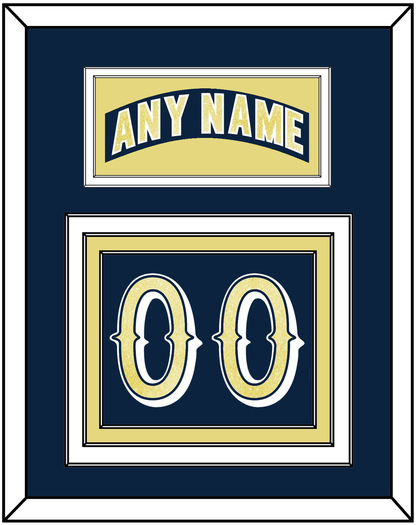 Notre Dame Hockey Nameplate & Number (Back) - Road Blue - Premier Tier 2