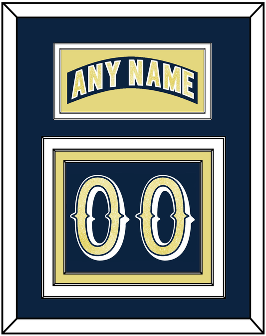 Notre Dame Hockey Nameplate & Number (Back) - Road Blue - Premier Tier 2