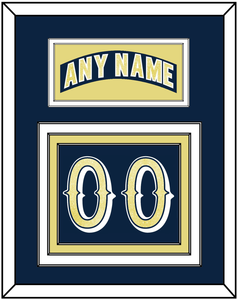 Notre Dame Hockey Nameplate & Number (Back) - Road Blue - Triple Mat 2