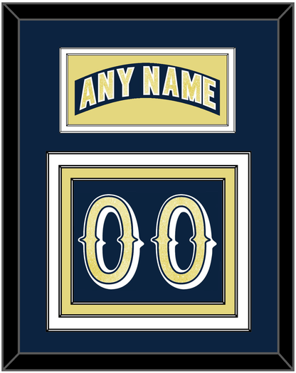 Notre Dame Hockey Nameplate & Number (Back) - Road Blue - Premier Tier 2