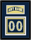 Notre Dame Hockey Nameplate & Number (Back) - Road Blue - Triple Mat 2