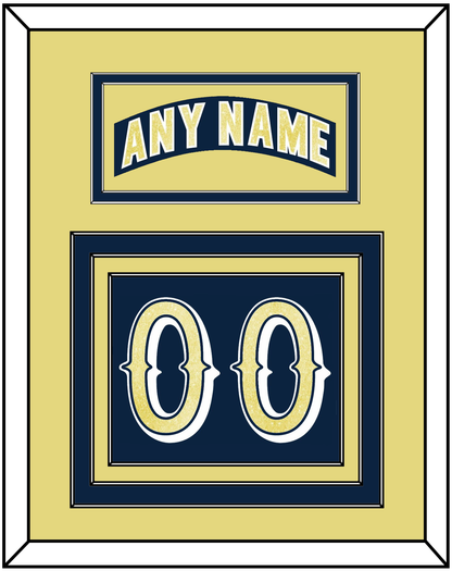 Notre Dame Hockey Nameplate & Number (Back) - Road Blue - Premier Tier 3
