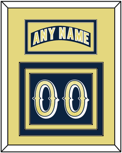 Notre Dame Hockey Nameplate & Number (Back) - Road Blue - Triple Mat 3