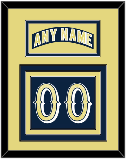 Notre Dame Hockey Nameplate & Number (Back) - Road Blue - Premier Tier 3