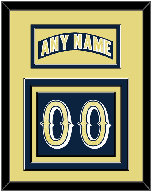 Notre Dame Hockey Nameplate & Number (Back) - Road Blue - Premier Tier 3