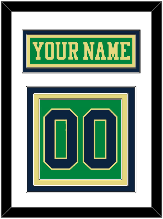 Notre Dame Hockey Nameplate & Number (Back) - Alternate Green (2015) - Premier Tier 1