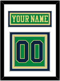 Notre Dame Hockey Nameplate & Number (Back) - Alternate Green (2015) - Triple Mat 1