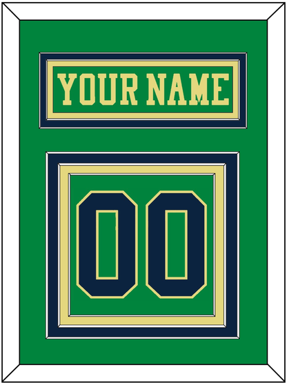 Notre Dame Hockey Nameplate & Number (Back) - Alternate Green (2015) - Premier Tier 2