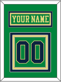 Notre Dame Hockey Nameplate & Number (Back) - Alternate Green (2015) - Triple Mat 2