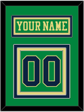 Notre Dame Hockey Nameplate & Number (Back) - Alternate Green (2015) - Triple Mat 2