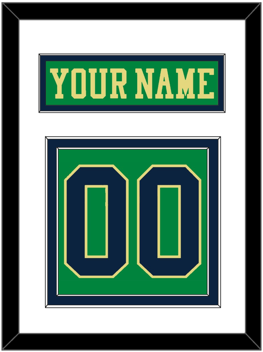 Notre Dame Hockey Nameplate & Number (Back) - Alternate Green (2015) - Signature Tier 1