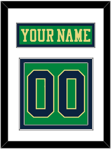 Notre Dame Hockey Nameplate & Number (Back) - Alternate Green (2015) - Double Mat 1