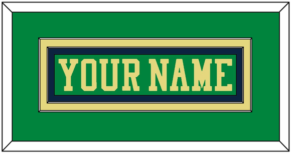 Notre Dame Hockey Nameplate - Alternate Green (2015) - Double Mat 2