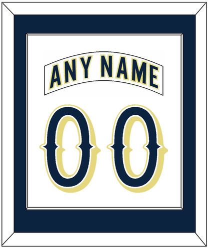 Notre Dame Hockey Nameplate & Number (Back) Combined - Home White - Essential Tier 1