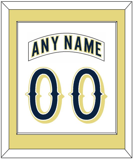 Notre Dame Hockey Nameplate & Number (Back) Combined - Home White - Essential Tier 2