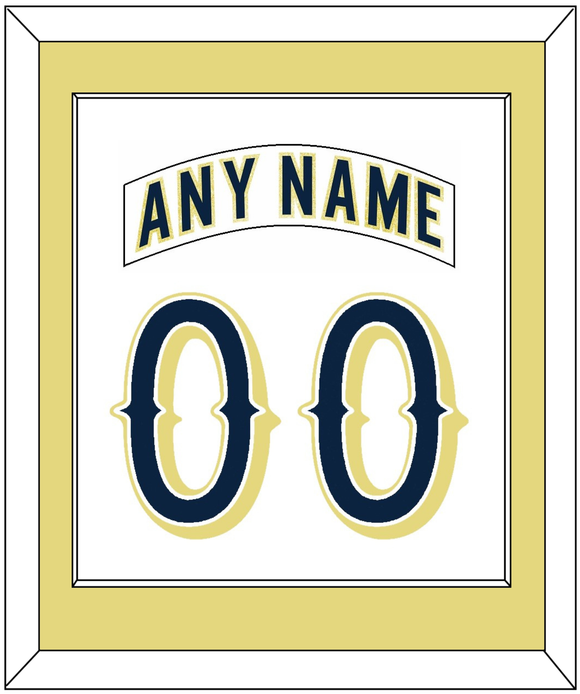 Notre Dame Hockey Nameplate & Number (Back) Combined - Home White - Single Mat 2